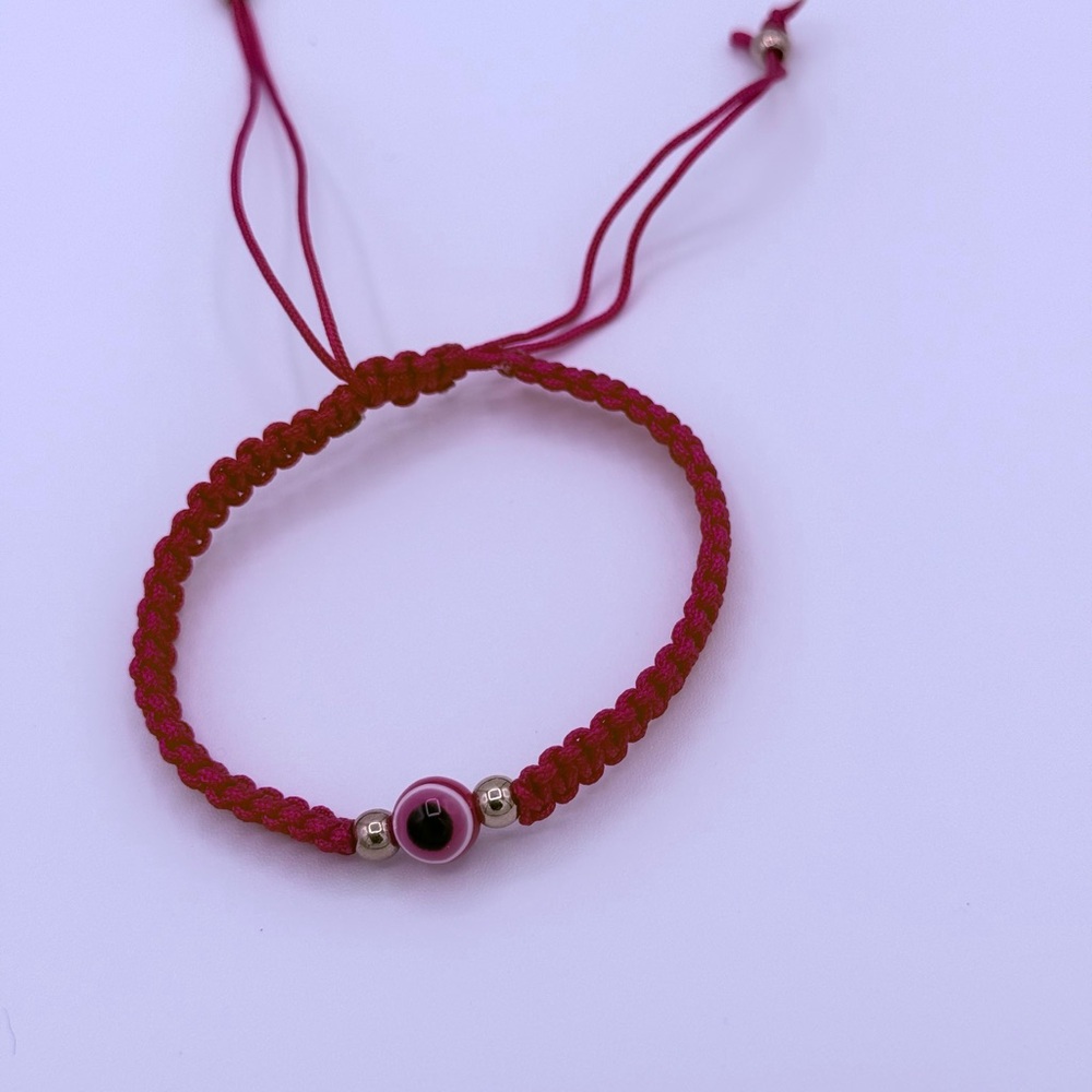Elegant Pink Evil Eye Bracelet